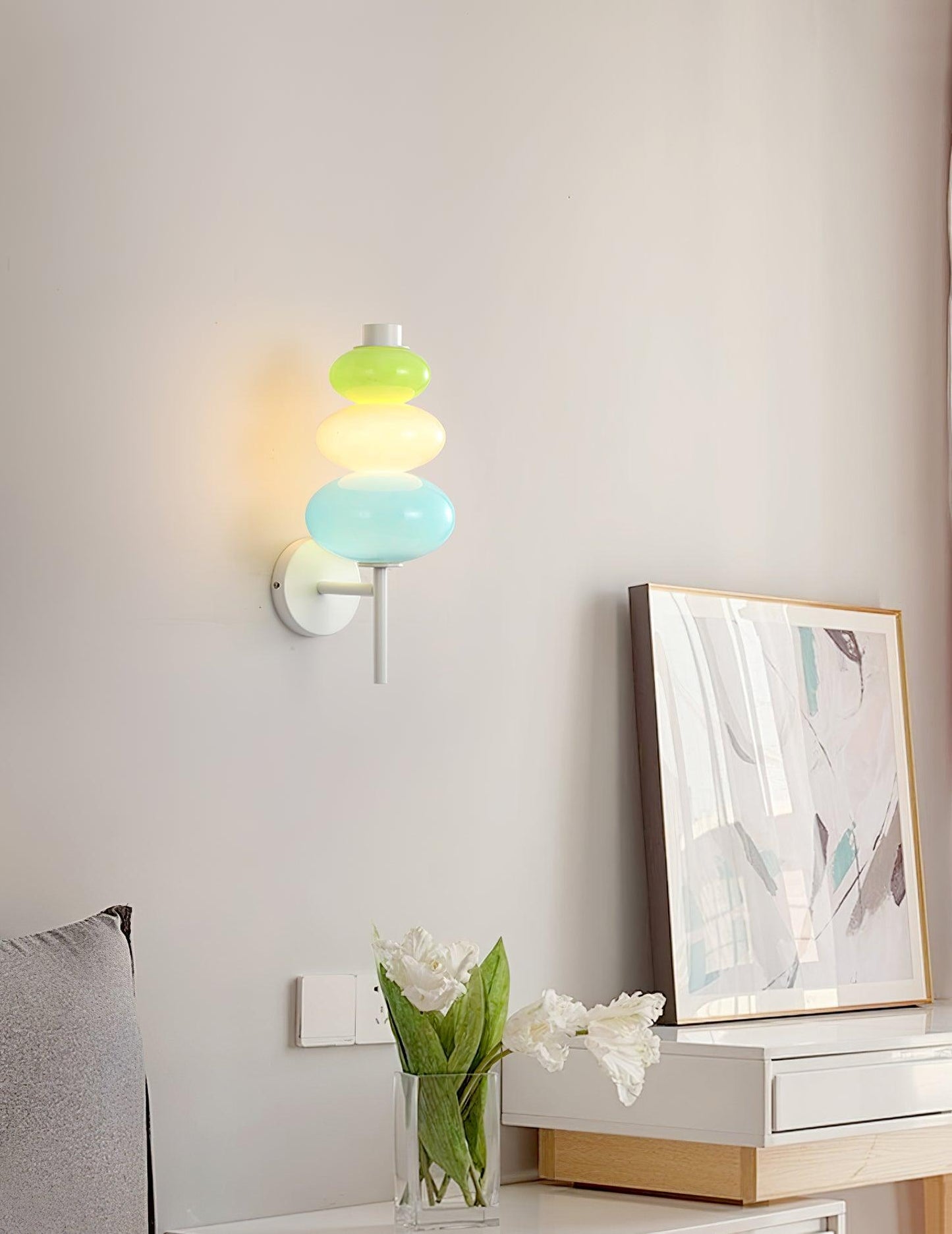 Glass Candy String Wall Lamp - LED Indoor Lighting Set of 2