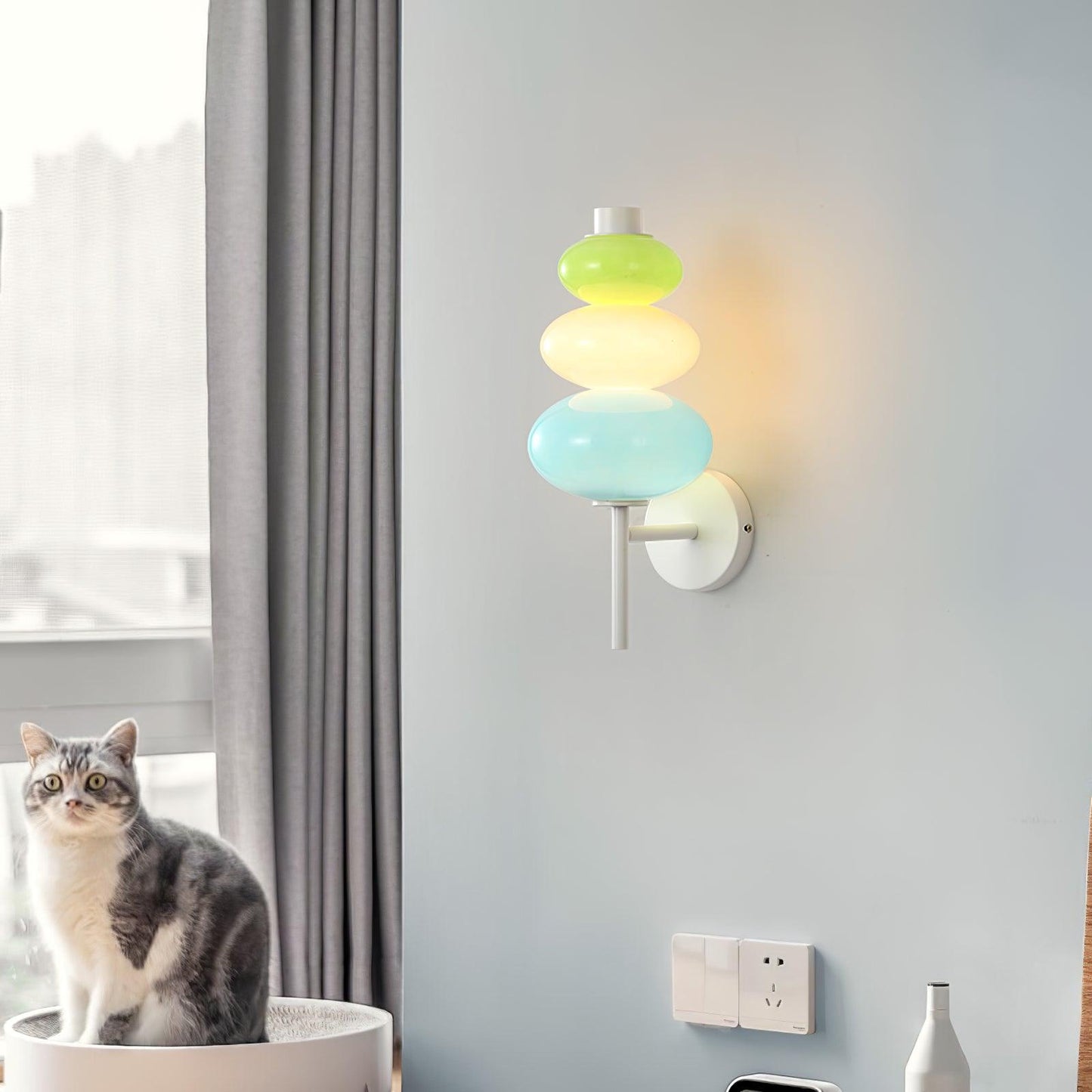 Glass Candy String Wall Lamp - LED Indoor Lighting Set of 2