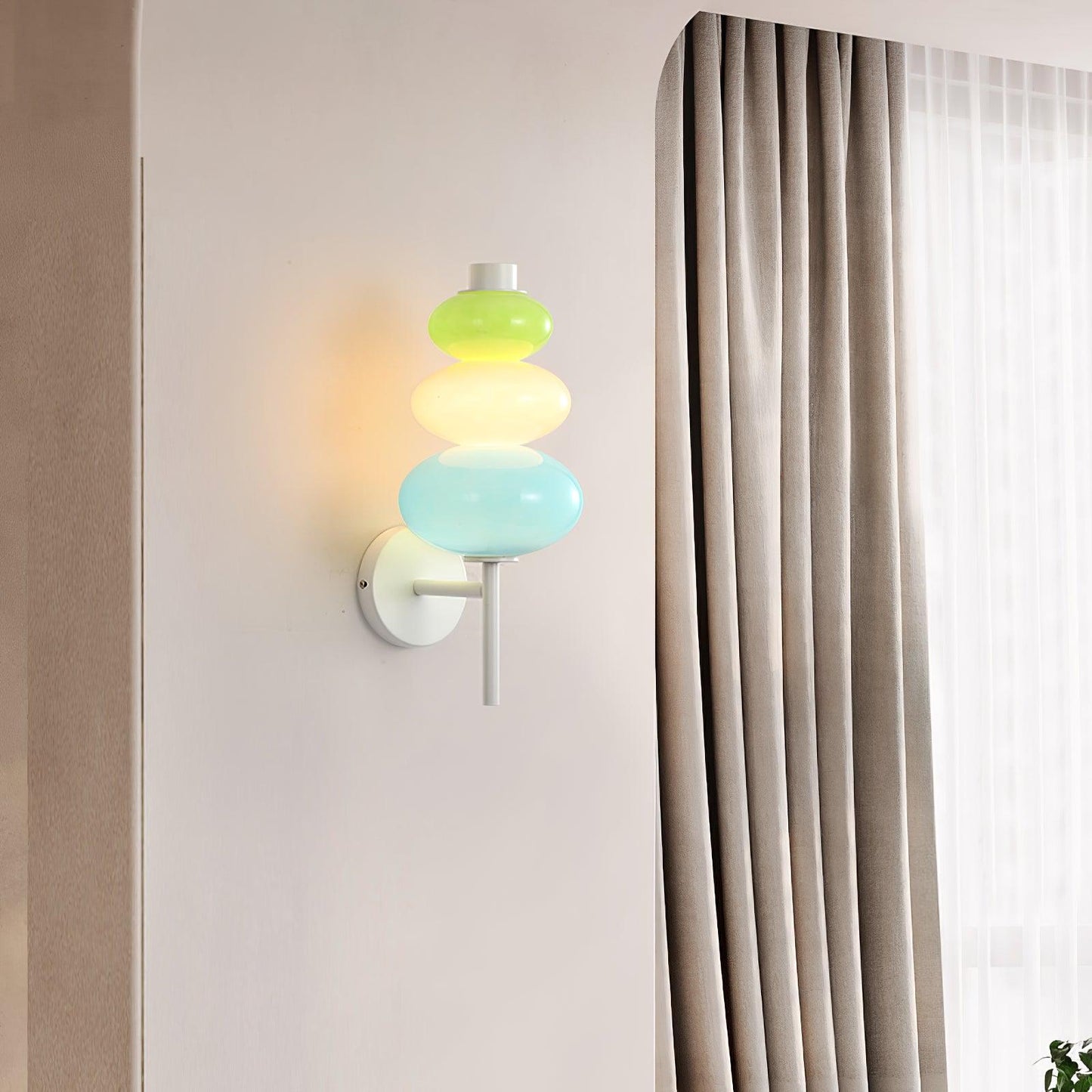 Glass Candy String Wall Lamp - LED Indoor Lighting Set of 2