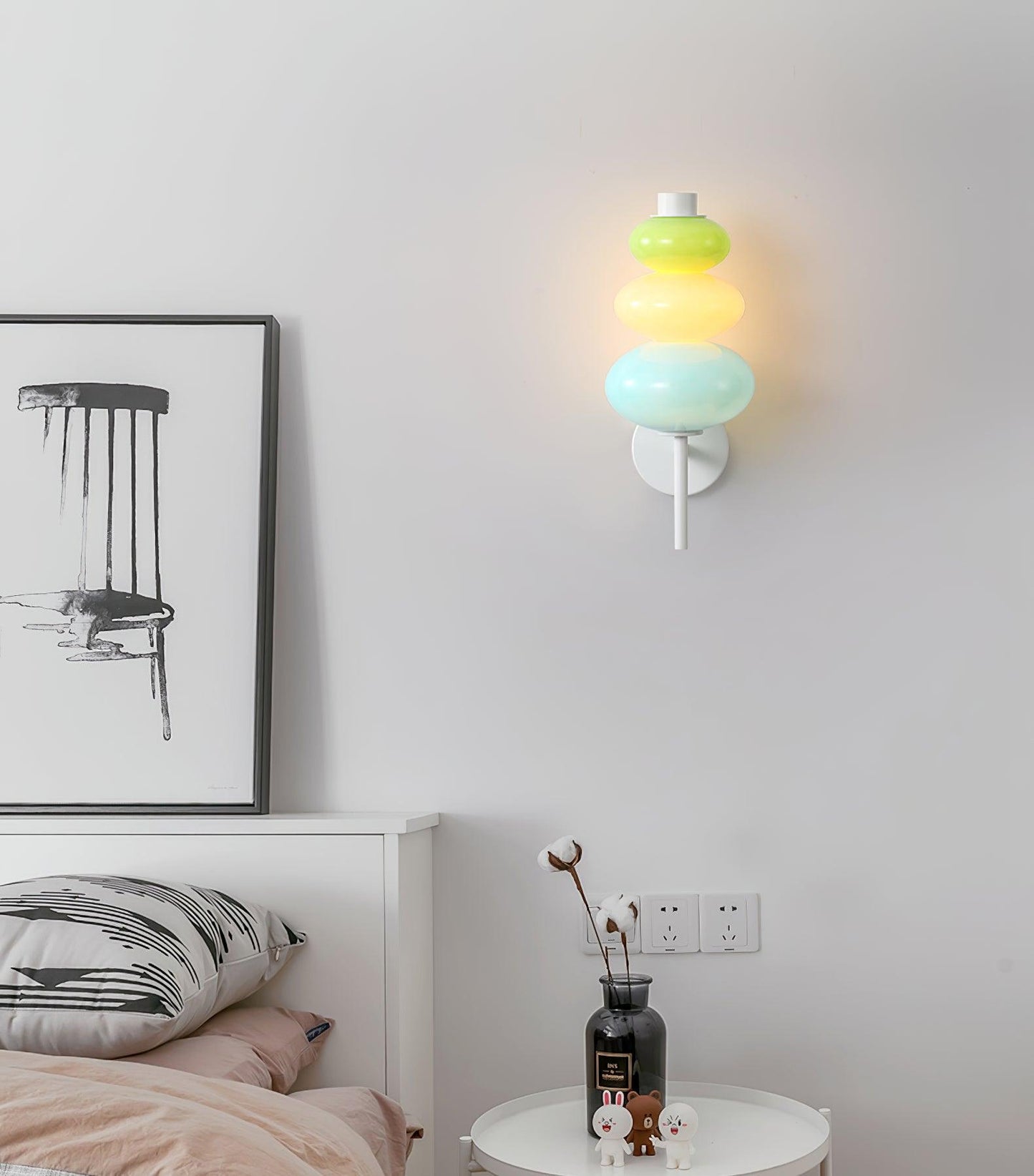 Glass Candy String Wall Lamp - LED Indoor Lighting Set of 2