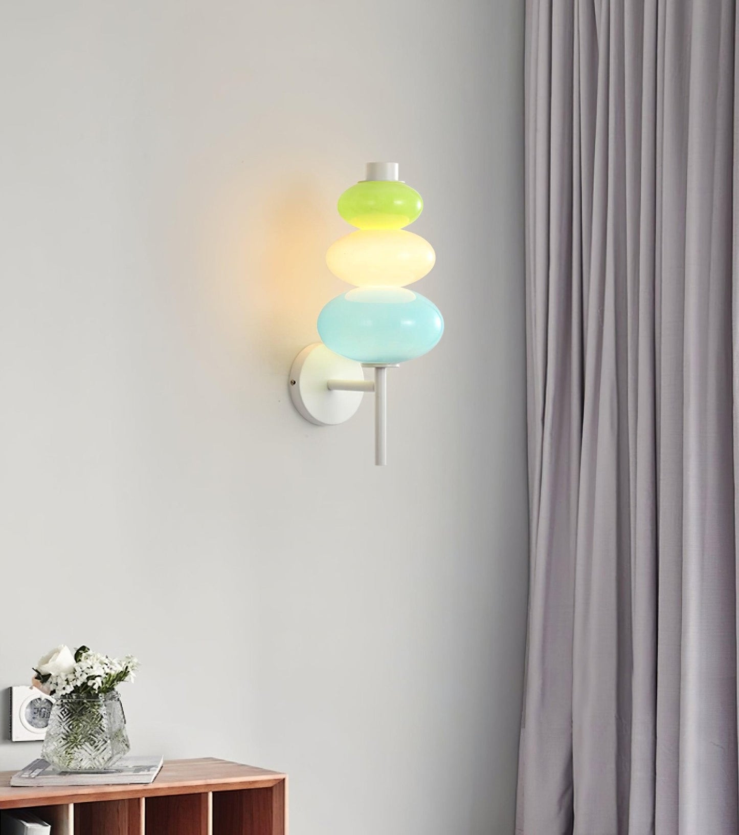Glass Candy String Wall Lamp - LED Indoor Lighting Set of 2