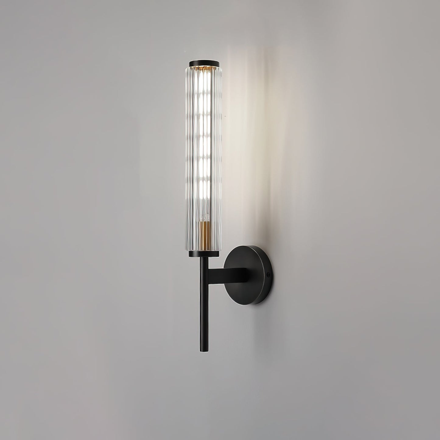 Glass Linear Brass Wall Light with Integrated LED Indoor