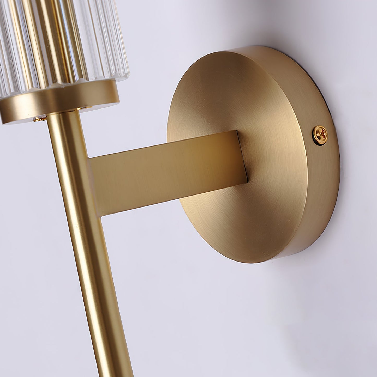 Glass Linear Brass Wall Light with Integrated LED Indoor