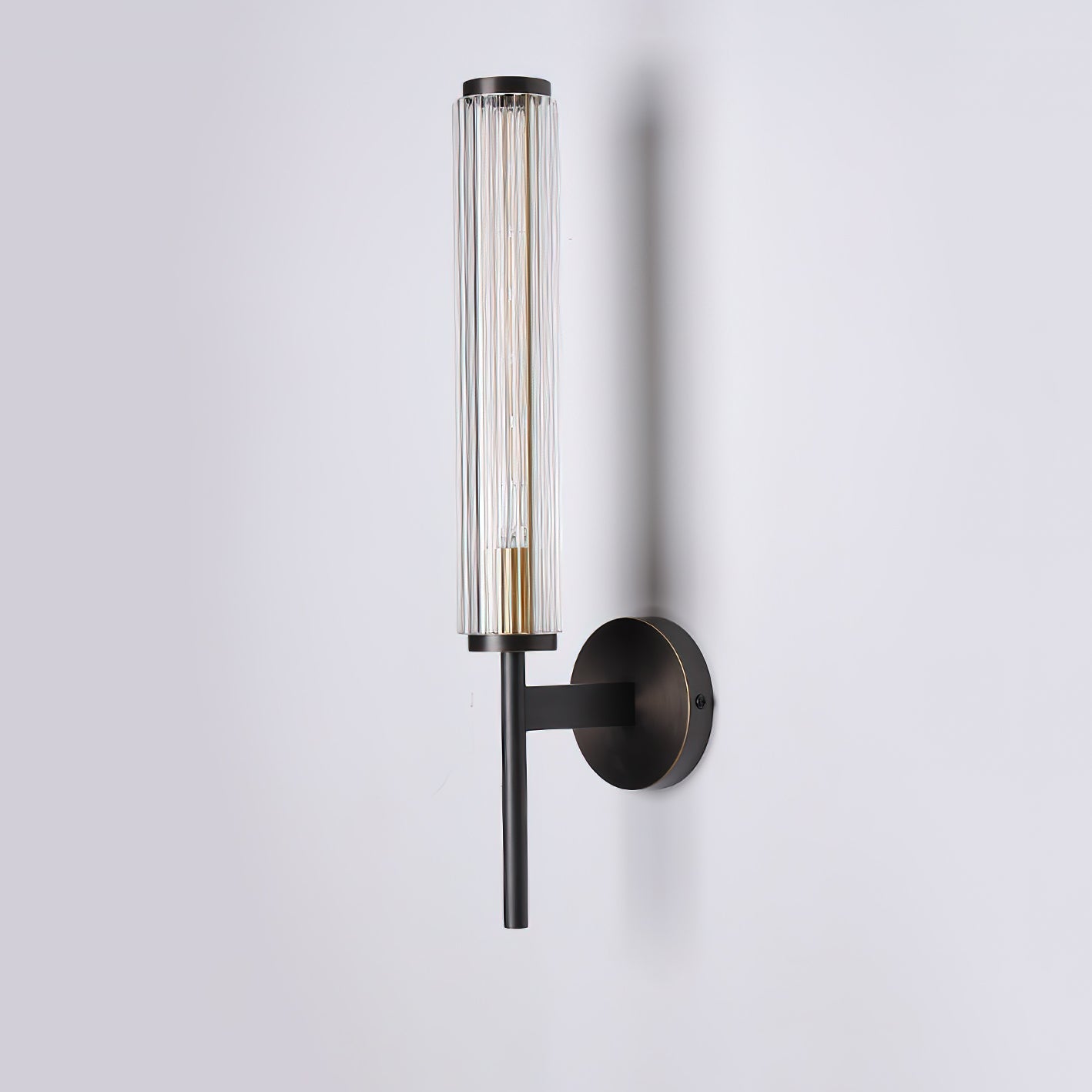 Glass Linear Brass Wall Light with Integrated LED Indoor