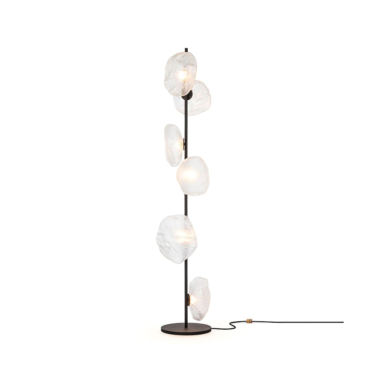 Glass Mesh Petals Floor Lamp with LED Shades - Stylish Design