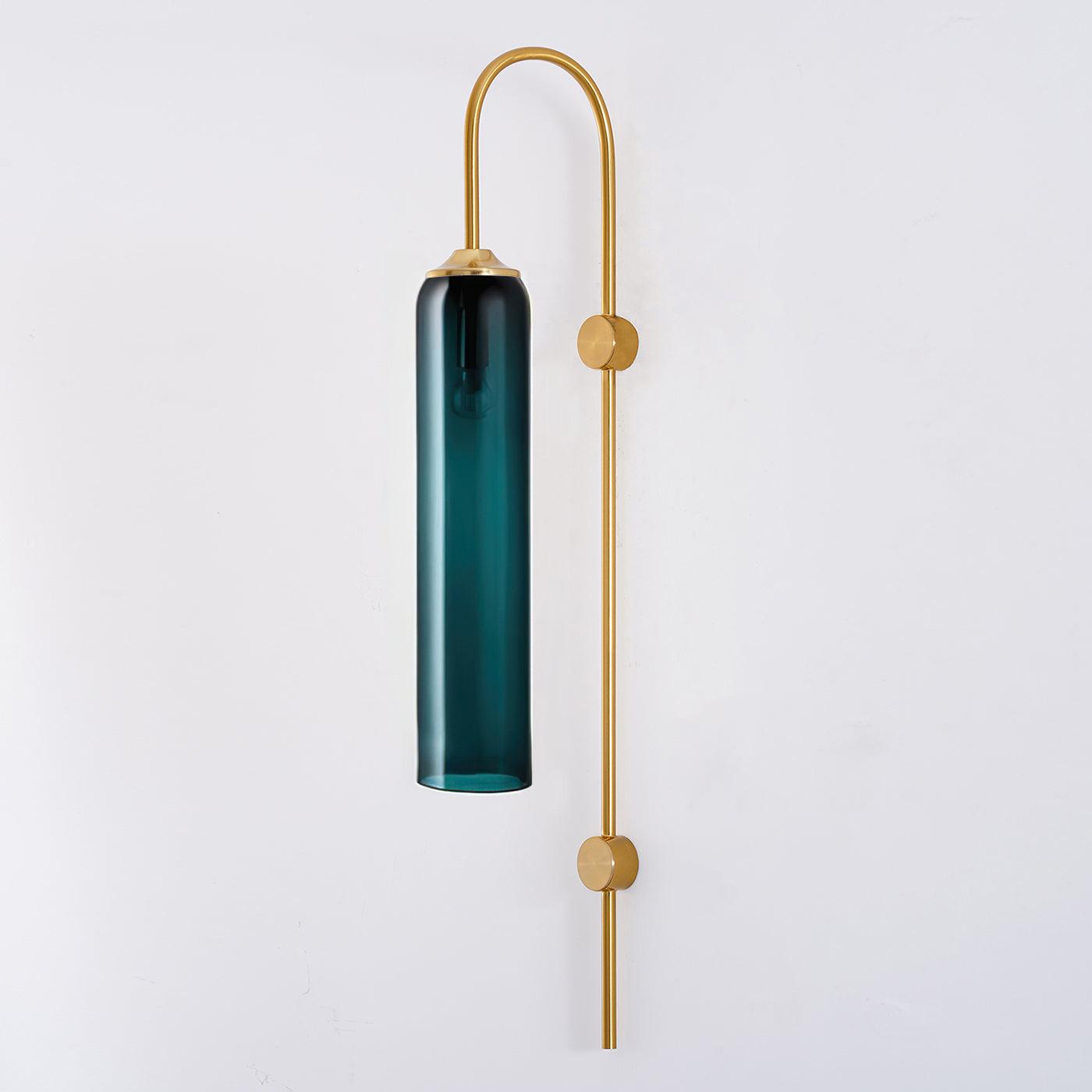 Modern Glass Wall Lamp Sconce - LED, Black & Gold Finish
