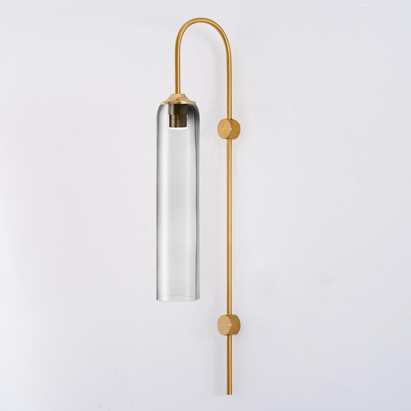 Modern Glass Wall Lamp Sconce - LED, Black & Gold Finish