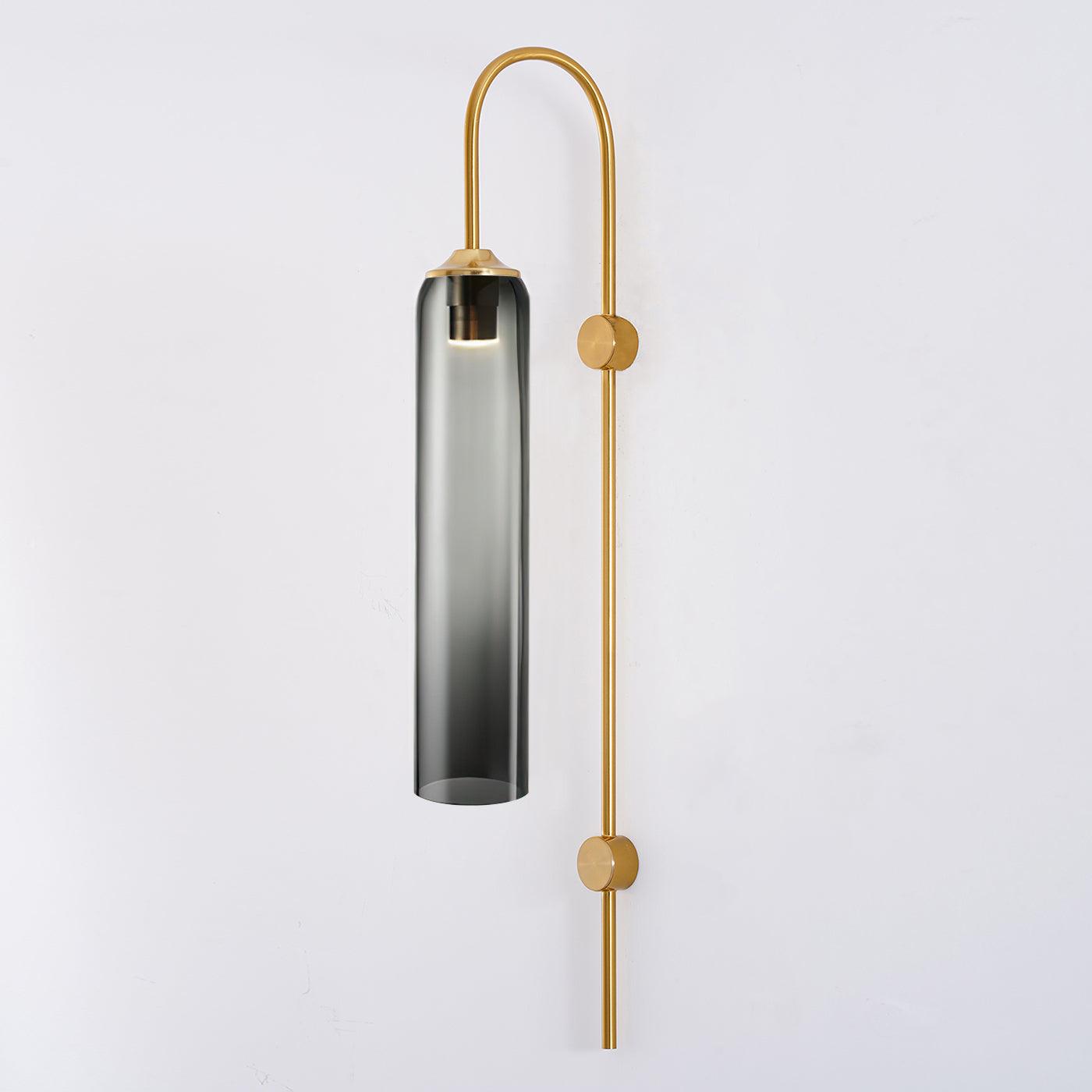 Modern Glass Wall Lamp Sconce - LED, Black & Gold Finish