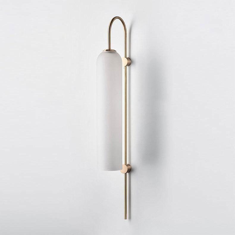 Modern Glass Wall Lamp Sconce - LED, Black & Gold Finish