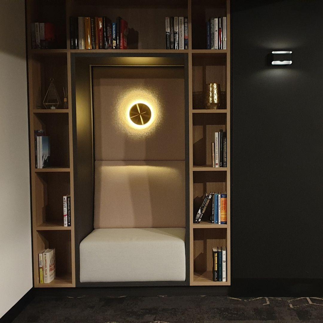 Gossa Wall Lamp - LED Indoor Light Fixture, Brass & White