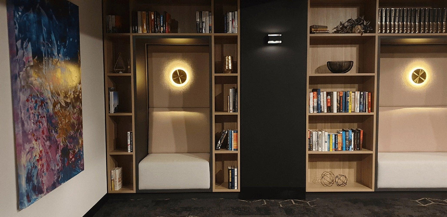 Gossa Wall Lamp - LED Indoor Light Fixture, Brass & White