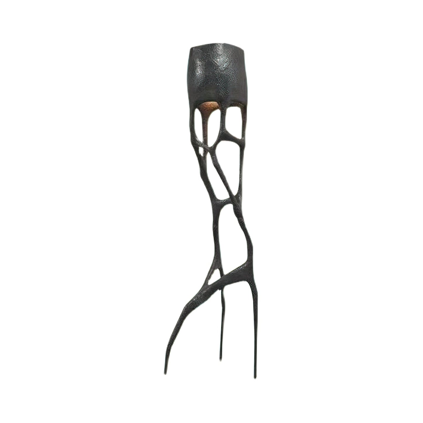 Gothic Sculpture Floor Lamp with LED Light - Black Design