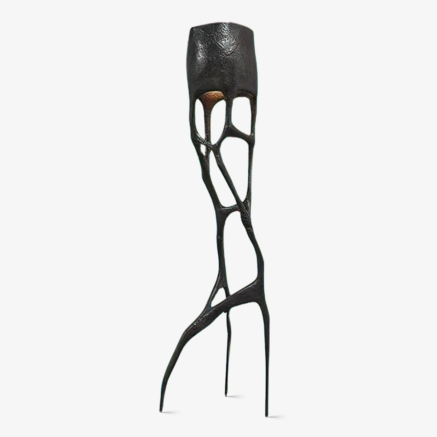 Gothic Sculpture Floor Lamp with LED Light - Black Design