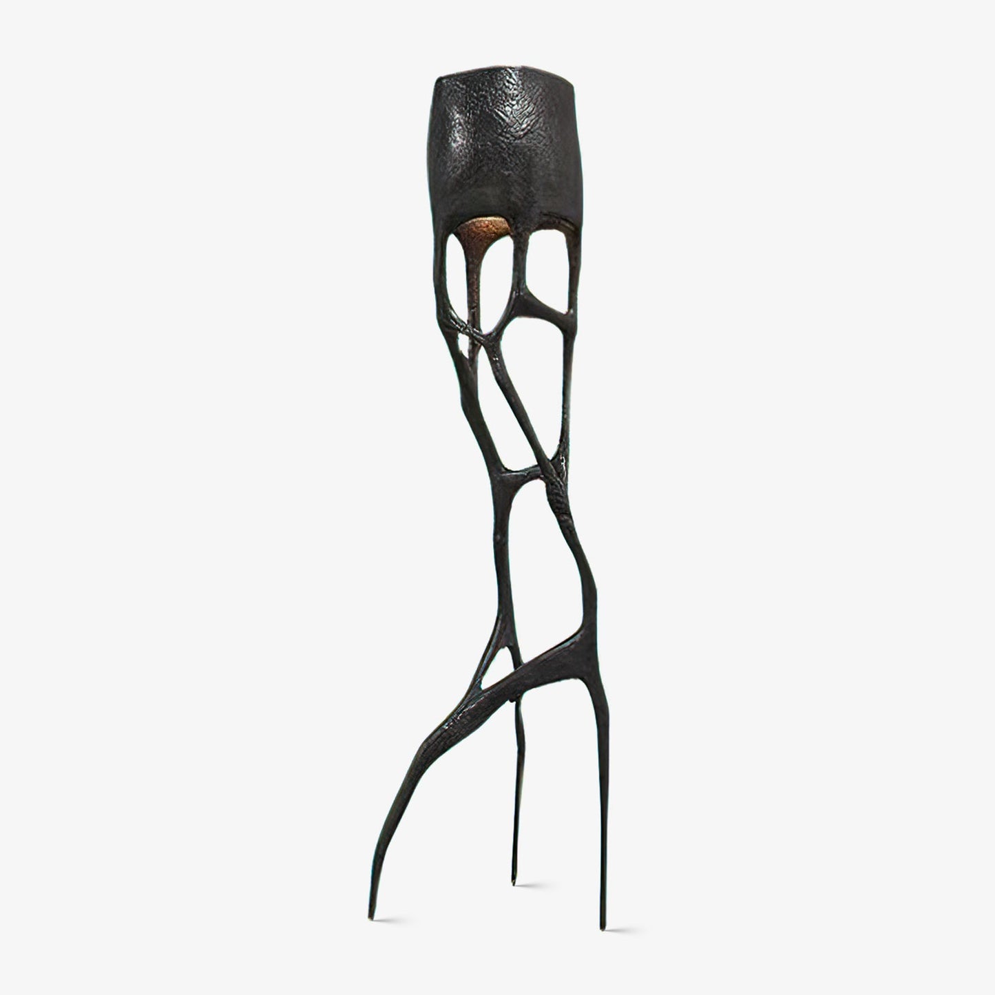 Gothic Sculpture Floor Lamp with LED Light - Black Design