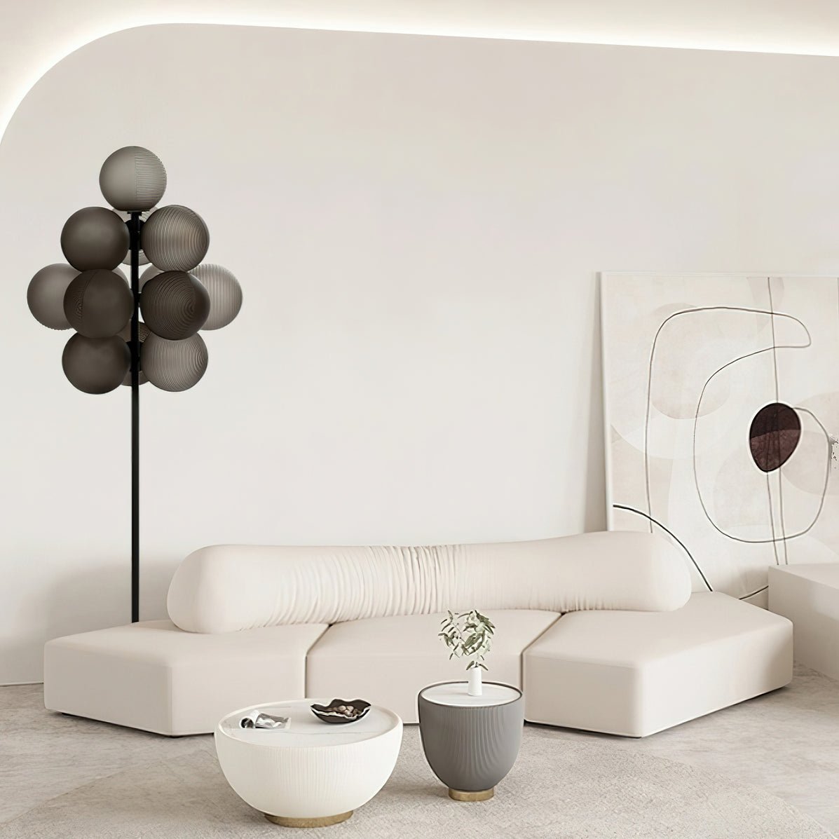 Grape Floor Lamp - Black Metal and Glass Indoor Lighting