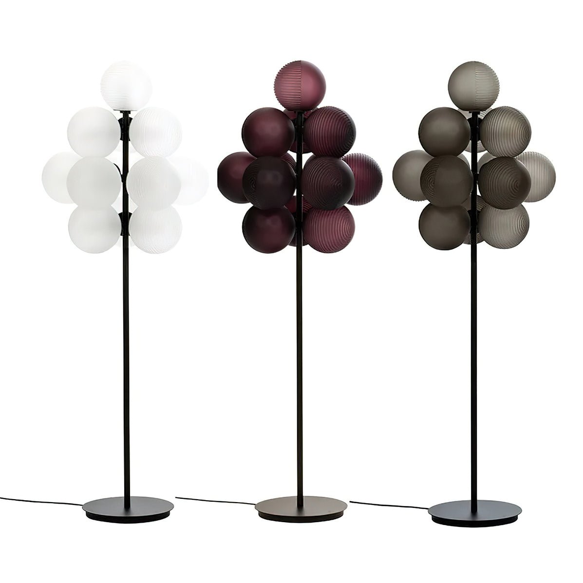 Grape Floor Lamp - Black Metal and Glass Indoor Lighting