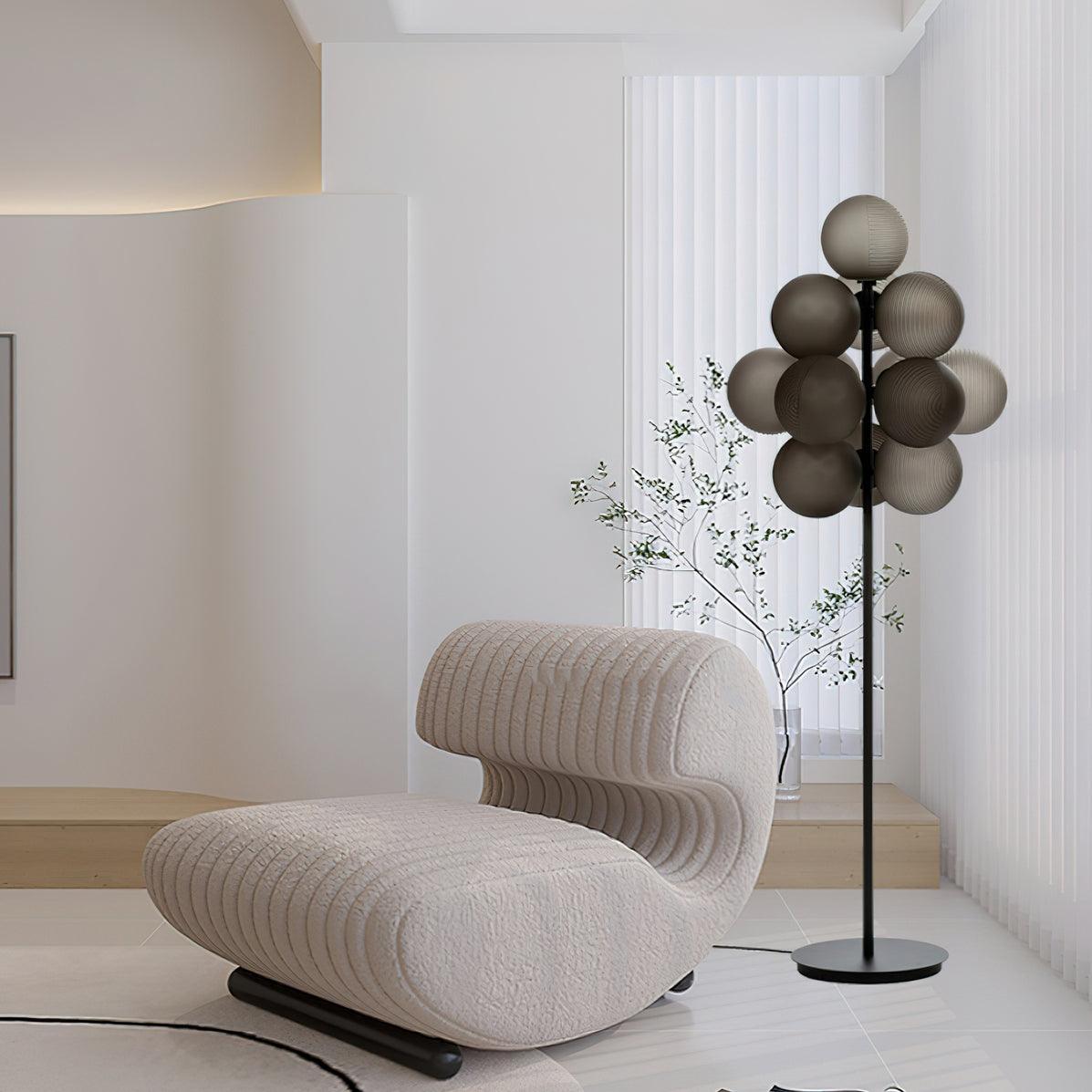 Grape Floor Lamp - Black Metal and Glass Indoor Lighting
