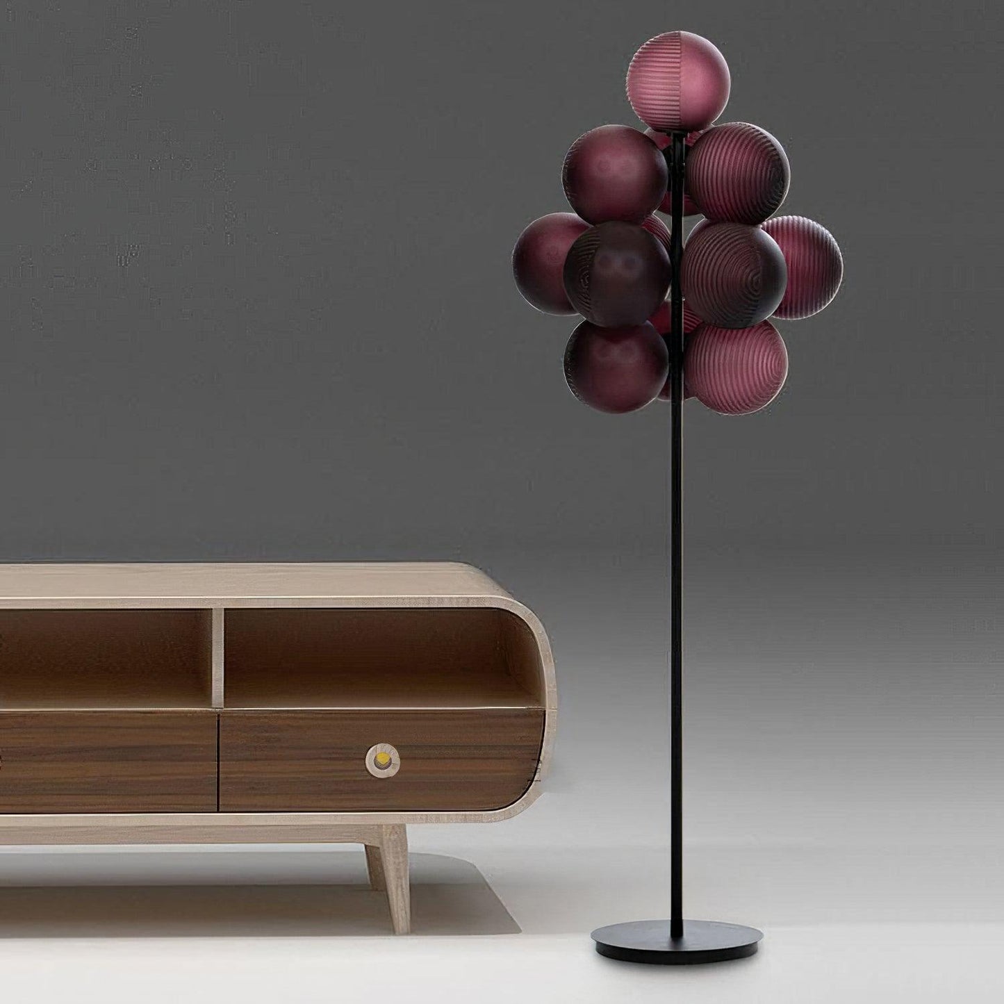 Grape Floor Lamp - Black Metal and Glass Indoor Lighting