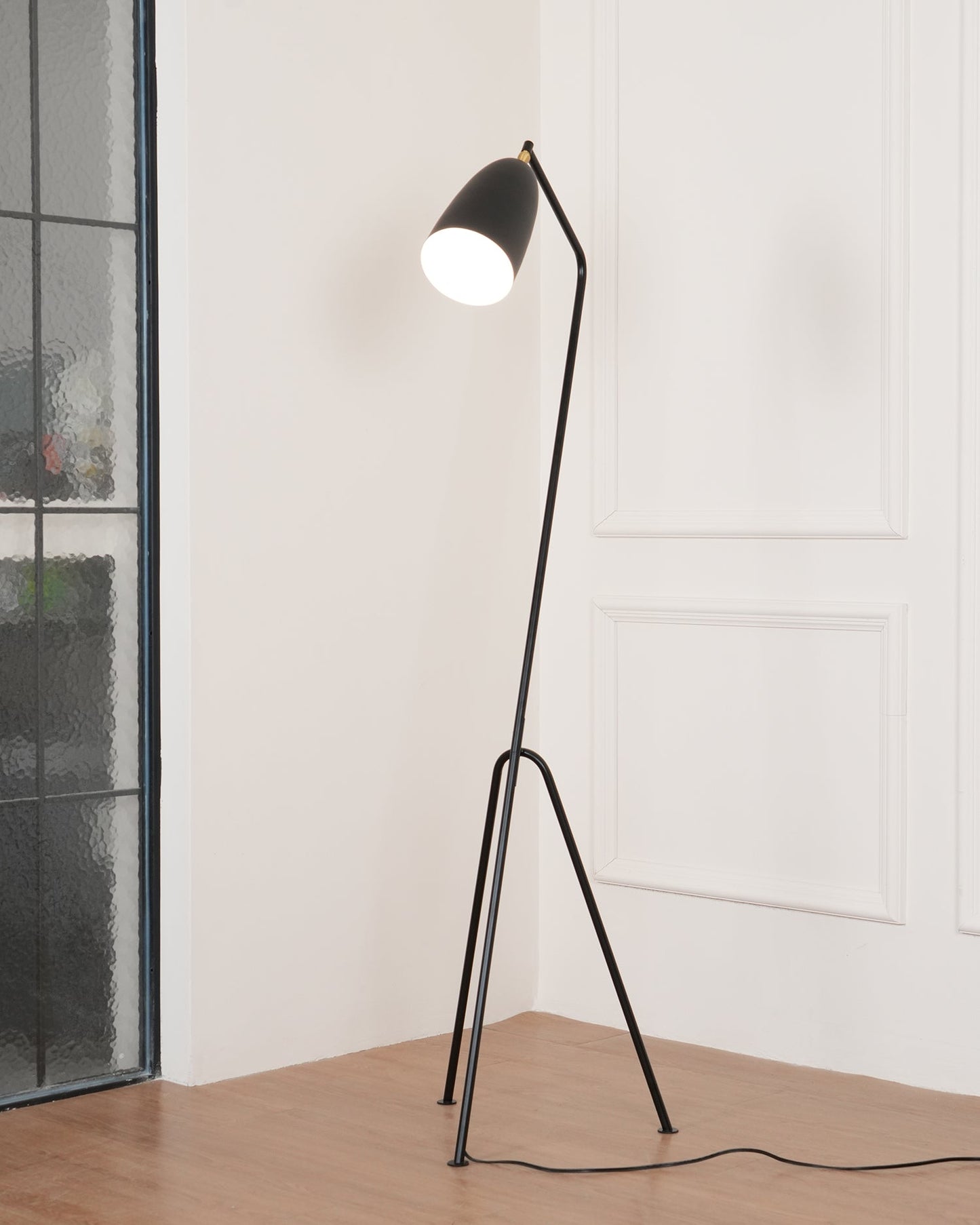 Lean Floor Lamp - Adjustable Metal LED Task Light, Black