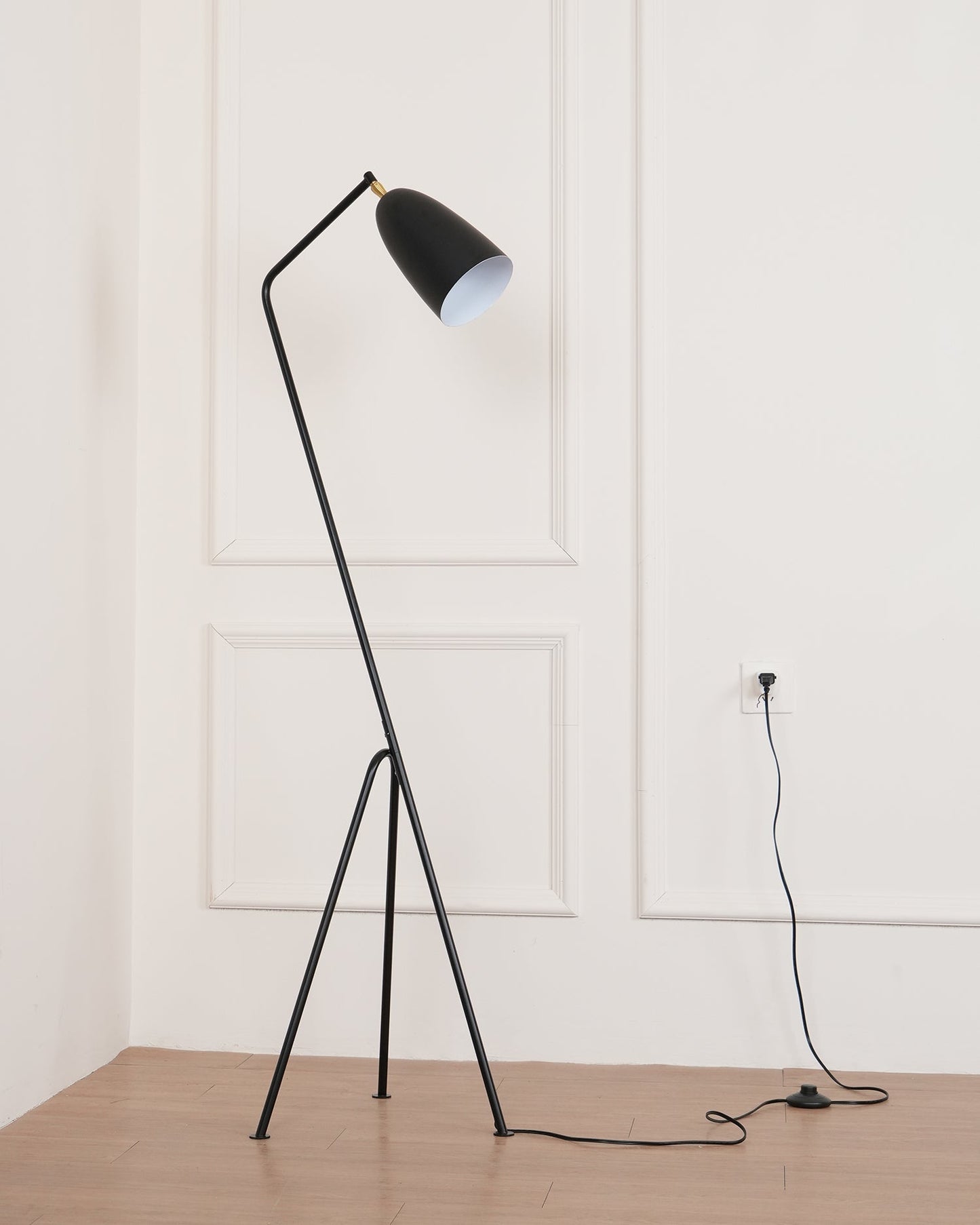 Lean Floor Lamp - Adjustable Metal LED Task Light, Black