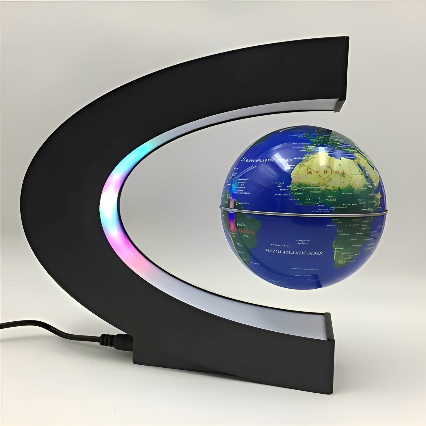 Floating Globe with LED Lighting and Educational Touch