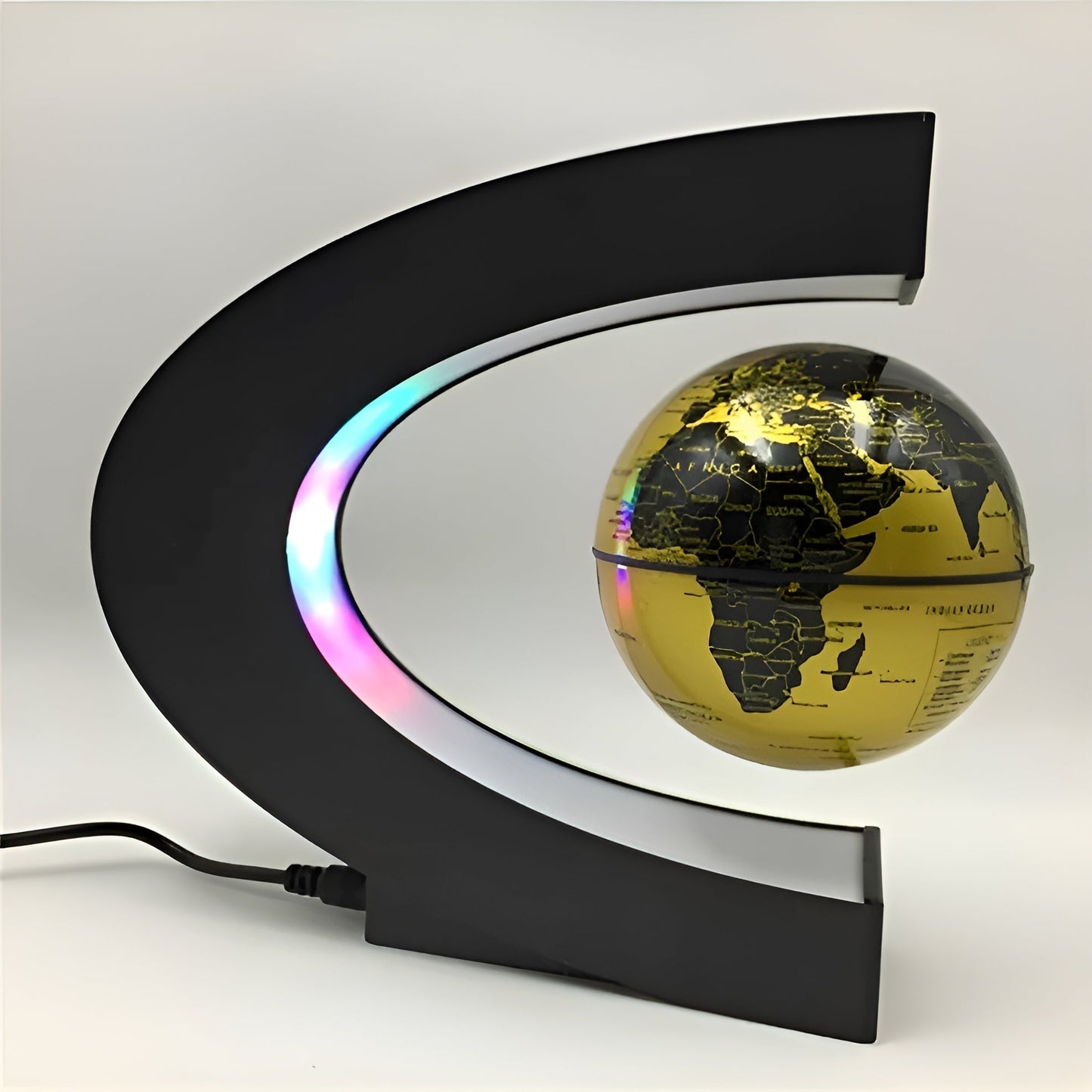 Floating Globe with LED Lighting and Educational Touch