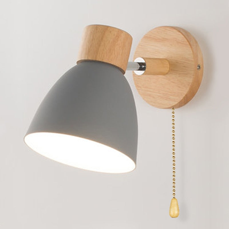 Frendorf - Nordic Wooden Hanging Wall Lamp with Switch
