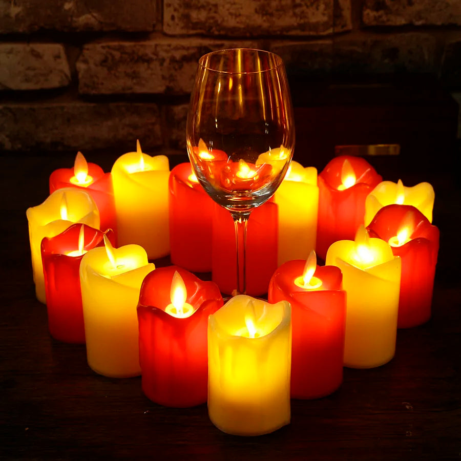 LED Flameless Tea Lights for Parties and Birthdays - Set of 3