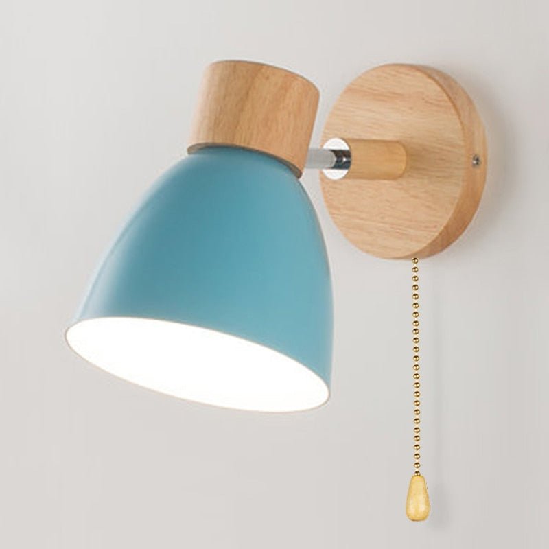 Frendorf - Nordic Wooden Hanging Wall Lamp with Switch