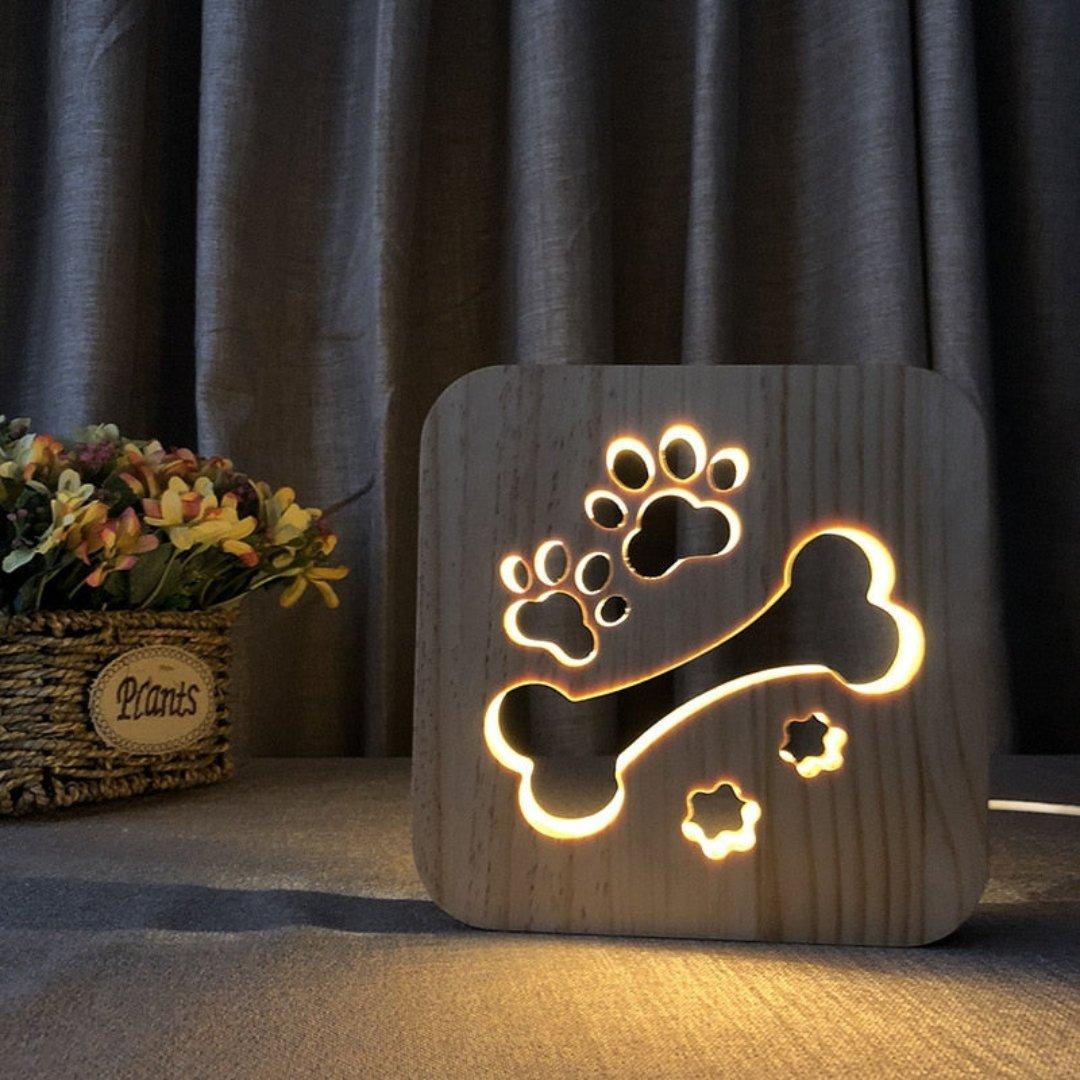 Light - Cute 3D LED Wooden Lamp with USB Operation