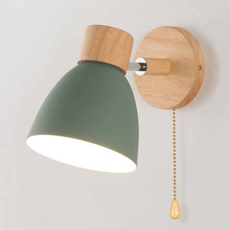 Frendorf - Nordic Wooden Hanging Wall Lamp with Switch
