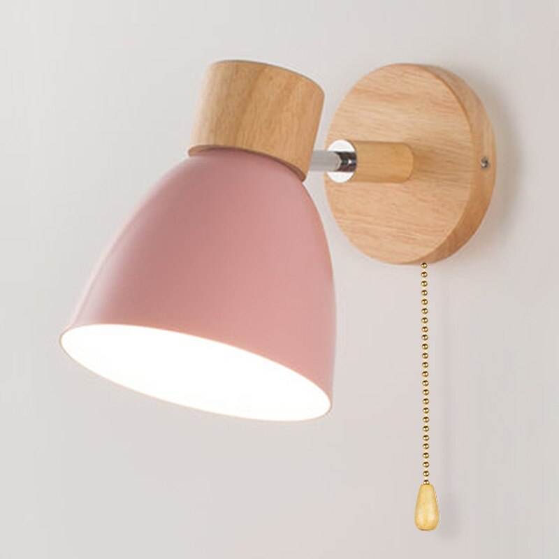 Frendorf - Nordic Wooden Hanging Wall Lamp with Switch