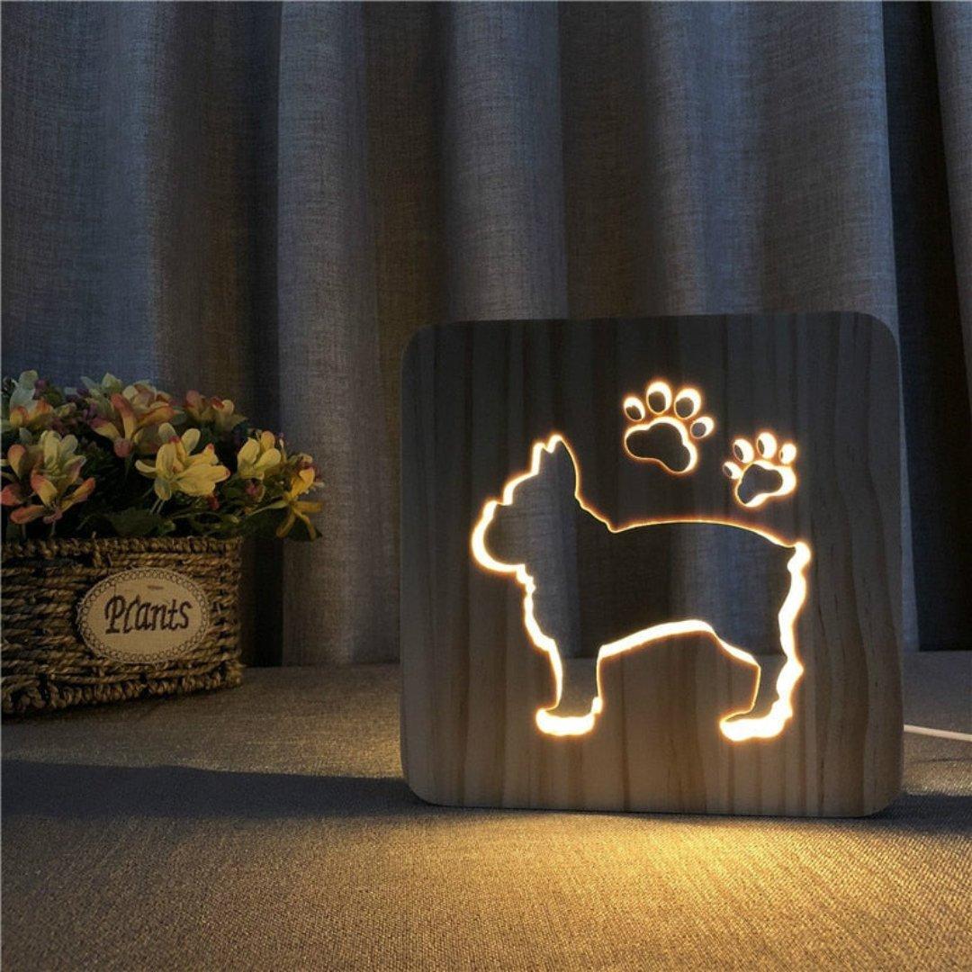 Light - Cute 3D LED Wooden Lamp with USB Operation