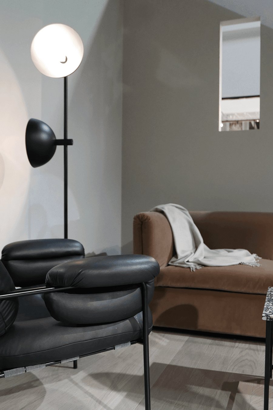 Studio Floor Lamp with LED, Black Metal, Indoor Lighting