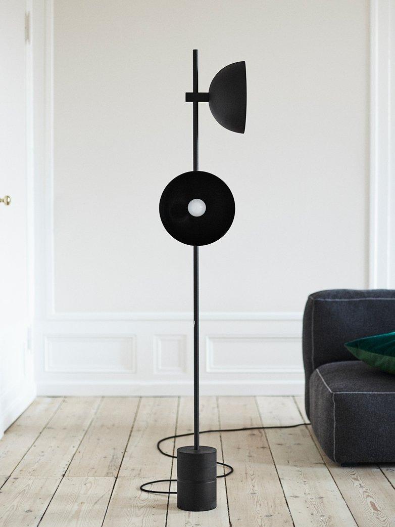 Studio Floor Lamp with LED, Black Metal, Indoor Lighting