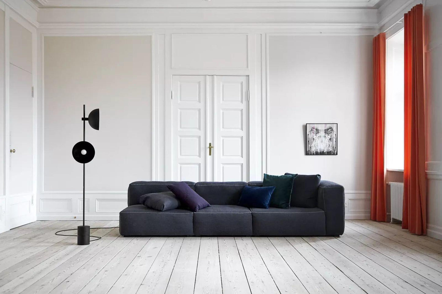 Studio Floor Lamp with LED, Black Metal, Indoor Lighting