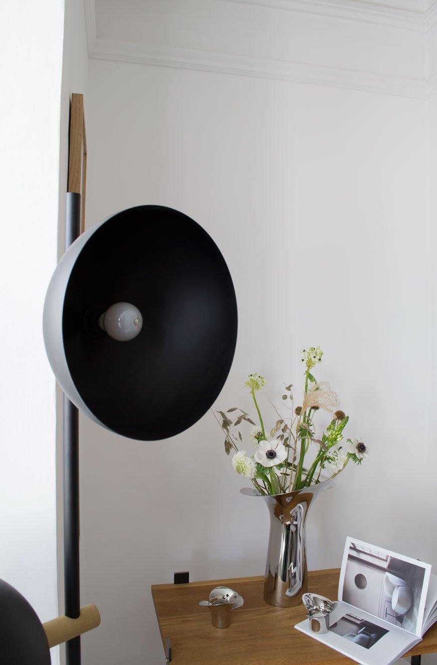 Studio Floor Lamp with LED, Black Metal, Indoor Lighting