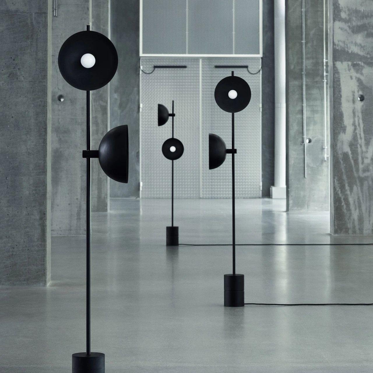 Studio Floor Lamp with LED, Black Metal, Indoor Lighting