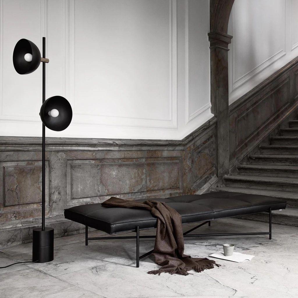 Studio Floor Lamp with LED, Black Metal, Indoor Lighting