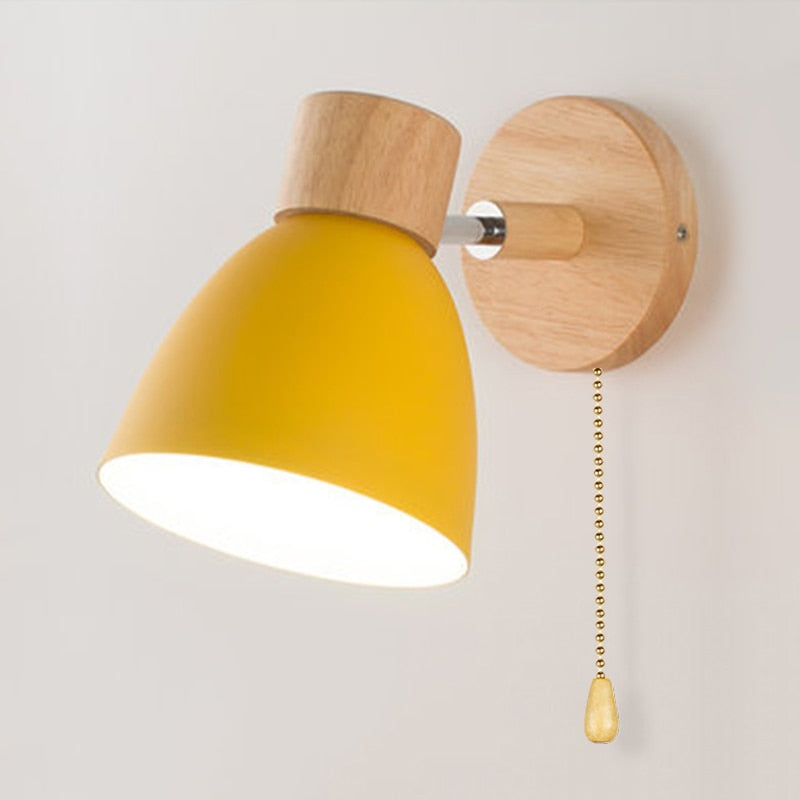Frendorf - Nordic Wooden Hanging Wall Lamp with Switch