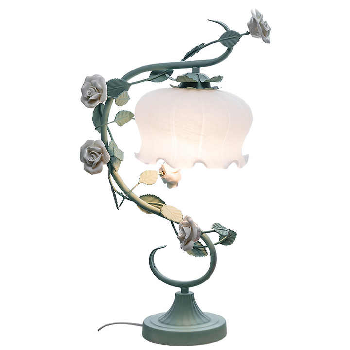Elegant RoseGlow Covered Rose Lamp – Timeless Beauty and Warm Ambiance