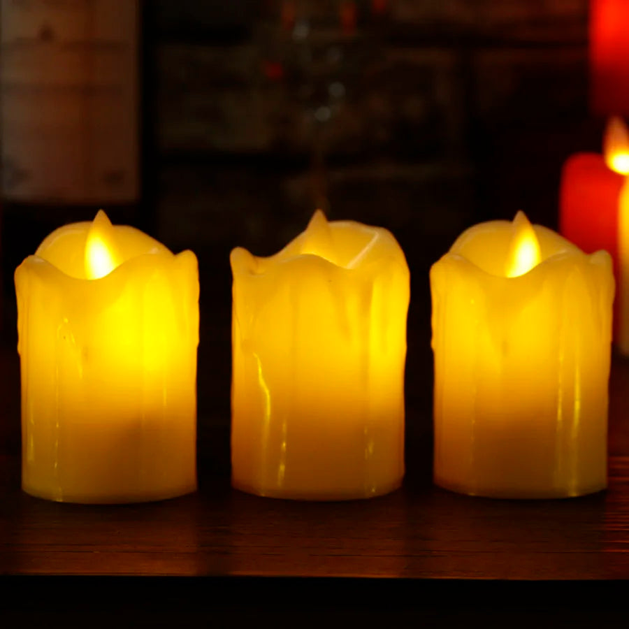 LED Flameless Tea Lights for Parties and Birthdays - Set of 3