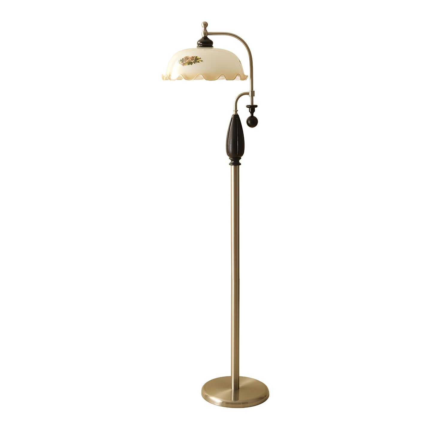 Heritage Bloom Floor Lamp with LED Shade - Vintage Design