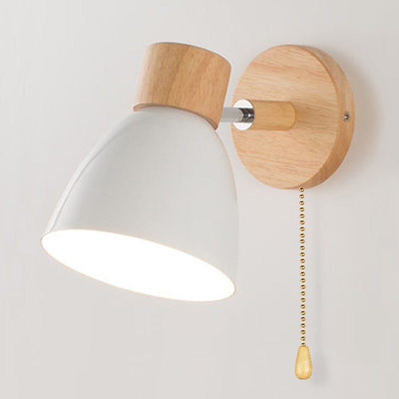 Frendorf - Nordic Wooden Hanging Wall Lamp with Switch