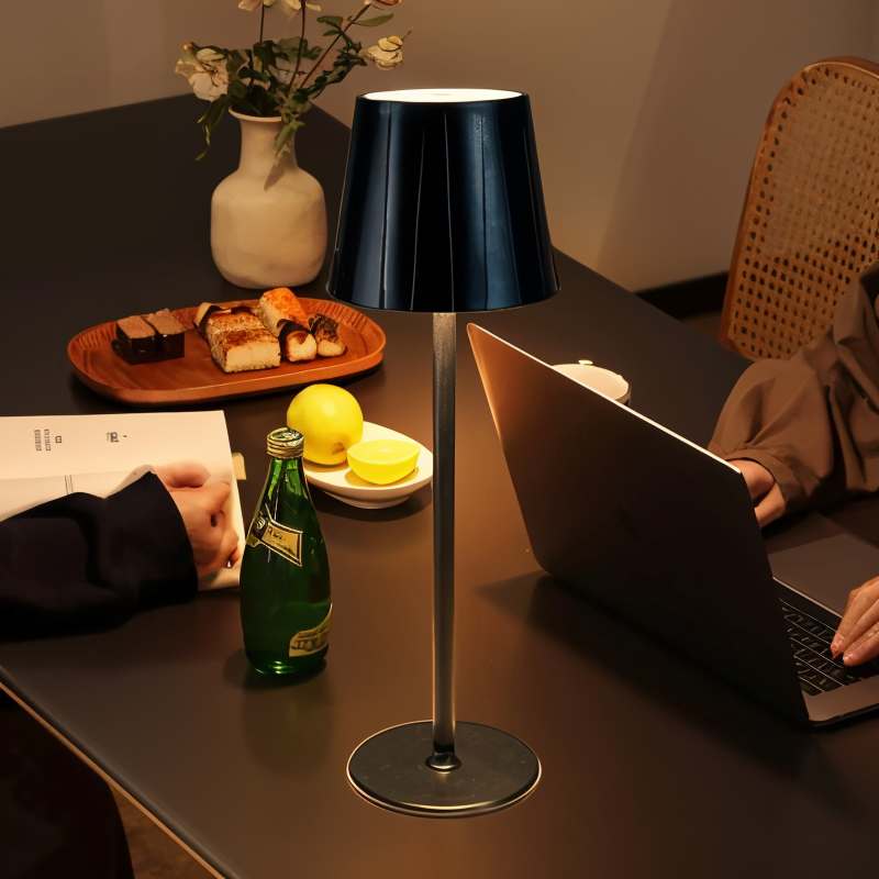 AcrylLume Wireless LED Table Lamp with Pleated Design