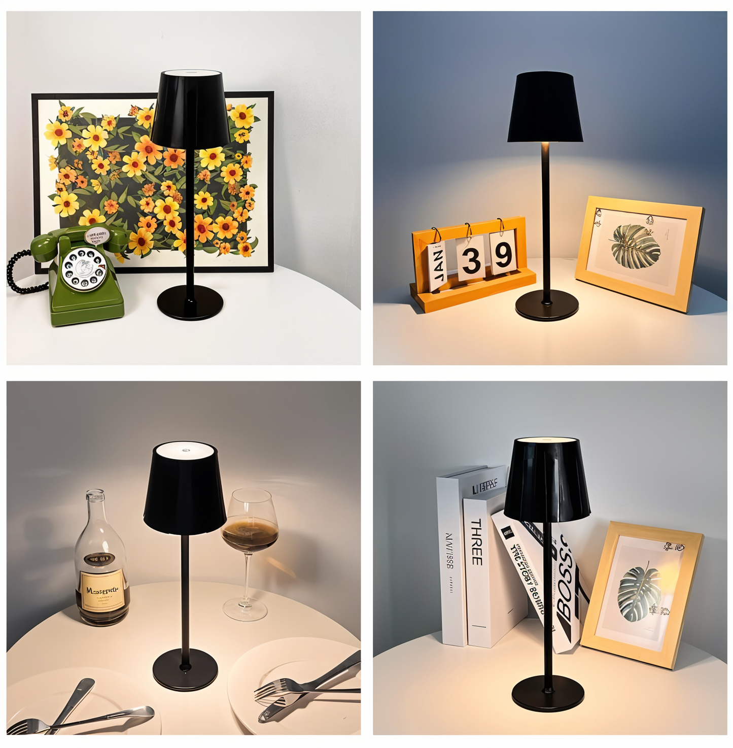AcrylLume Wireless LED Table Lamp with Pleated Design