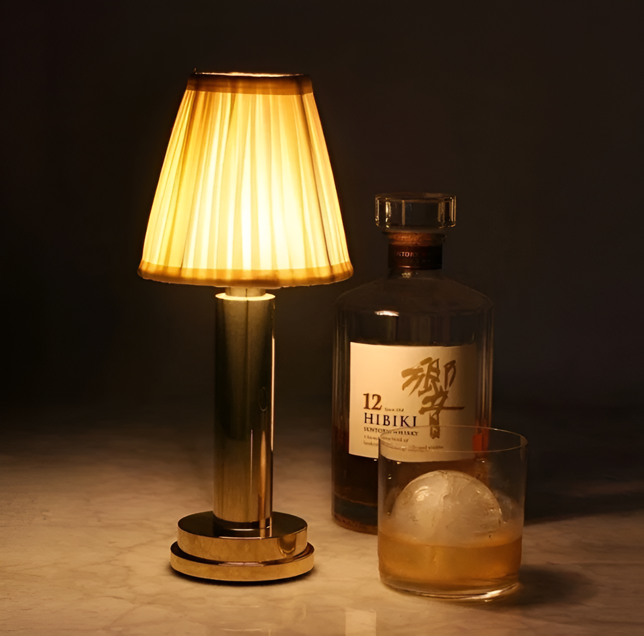 Vintage Flare Dimmable Aluminium Table Lamp with Fabric Shade