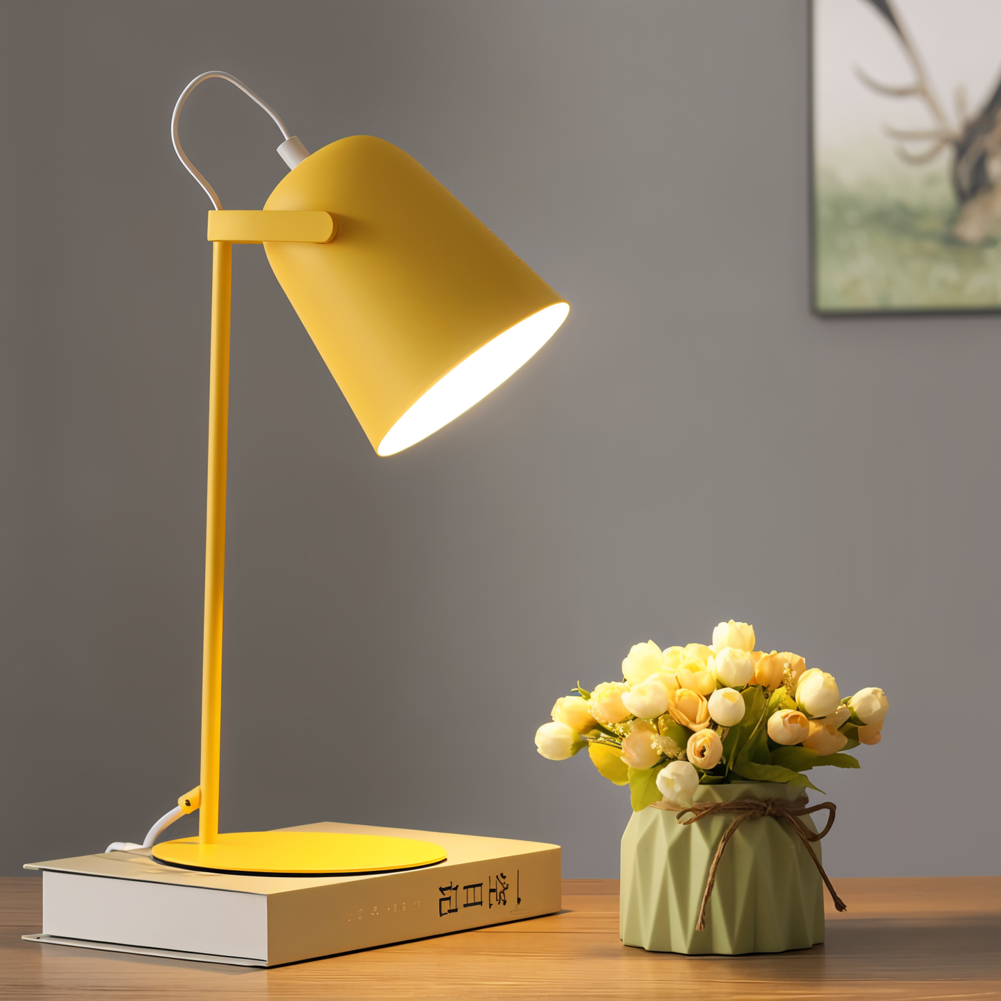 Macaron Desk Lamp - Adjustable Nordic Yellow Table Light