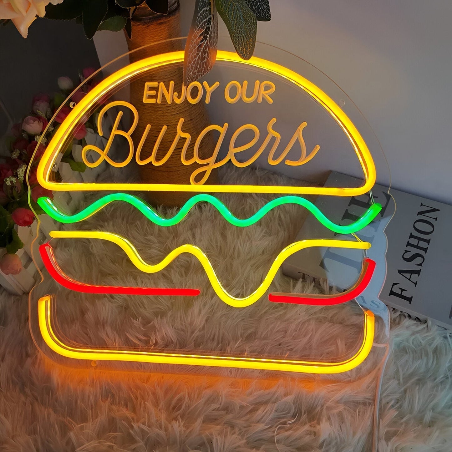 Fast Food Neon Sign - Colorful USB LED Night Light