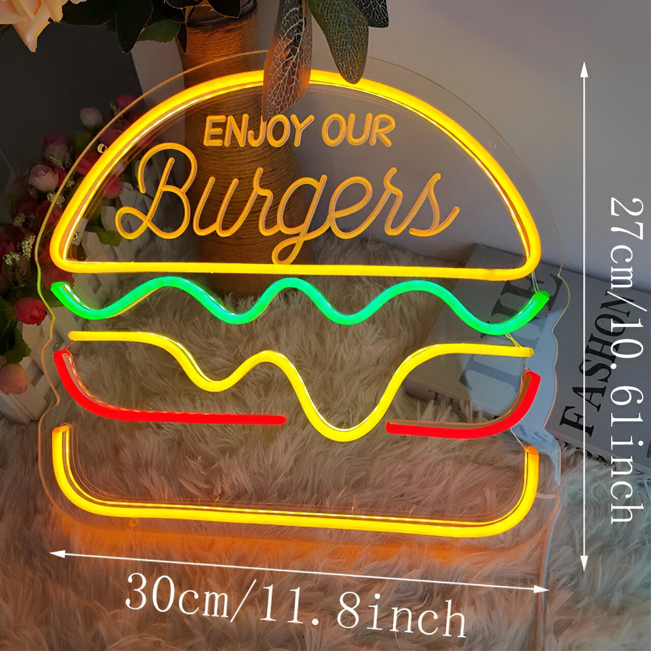 Fast Food Neon Sign - Colorful USB LED Night Light